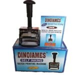 Dinojames Self Inking Heavy-Duty Batch Coding Machine SG555 Letter Size-3mm (Up to 5 Lines) Letter Type -Grooved(Rubber) Printing Area – 55x30mm