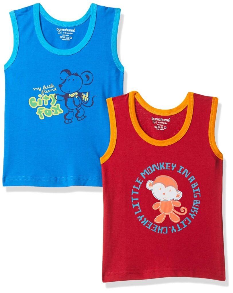 Bumchums Baby Boy’s Plain Regular fit T-Shirt (Pack of 2) (Assorted) (Color & Print May Vary)