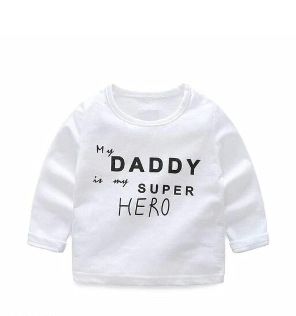 ‘My Daddy Superhero’ Printed Cotton Baby Clothing Sets/Tshirt-Pyjama (Boys/Girls up to 2 Years)