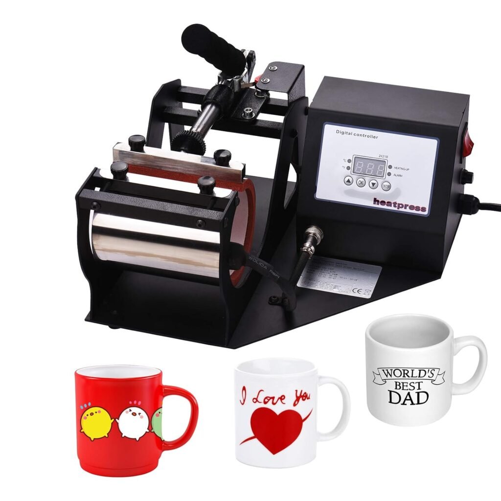 Mug Heat Press Machine 11oz Heat Transfer Sublimation Printing DIY Machine with Digital Display for Mugs Cups Huaishu