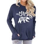 Pocket Sweatshirt, Comfortable Casual Machine Washable Long Sleeve T-Shirt for Home for Dating for Girls (M) Purplish Blue