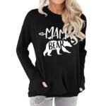 Pocket Sweatshirt, Comfortable Casual Machine Washable Long Sleeve T-Shirt for Home for Dating for Girls (M) Black