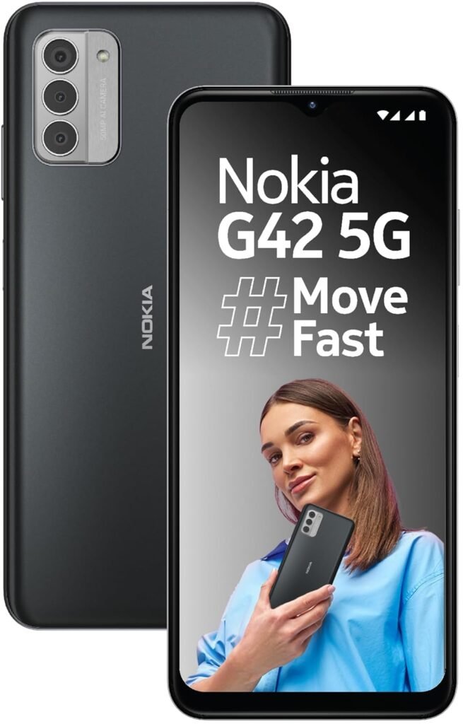 Nokia G42 5G | Snapdragon® 480+ 5G | 50MP Triple AI Camera | 11GB RAM (6GB RAM + 5GB Virtual RAM) | 128GB Storage | 5000mAh Battery | 2 Years Android Upgrades | 20W Charger Included | So Grey