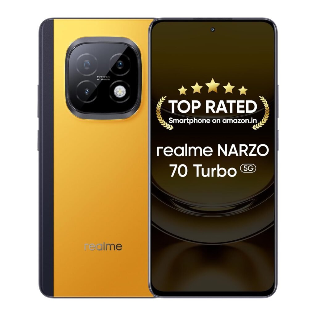 realme NARZO 70 Turbo 5G (Turbo Yellow,12GB RAM,256GB Storage) | Segment’s Fastest Dimensity 7300 Energy 5G Chipset | Motorsports Inspired Design