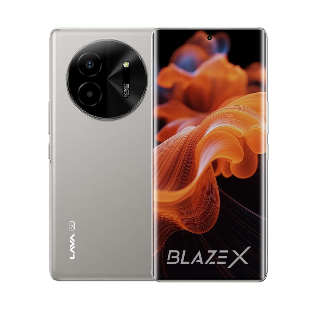 Lava Blaze X 5G – Titanium Grey (4GB RAM | 128GB Storage) – Segment First 5G Curved AMOLED Display* | 64MP Sony Sensor Camera | Upto 8GB Expandable RAM | Latest MediaTek 5G Processor