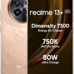 realme 13+ 5G (Victory Gold, 8GB RAM, 128GB Storage) | Expandable Upto 2TB | Up to 18GB Dynamic RAM | 50MP AI Dual Camera | 6.67″ AMOLED Display | 80W Ultra Charging DAK | Dimensity 7300E Processor