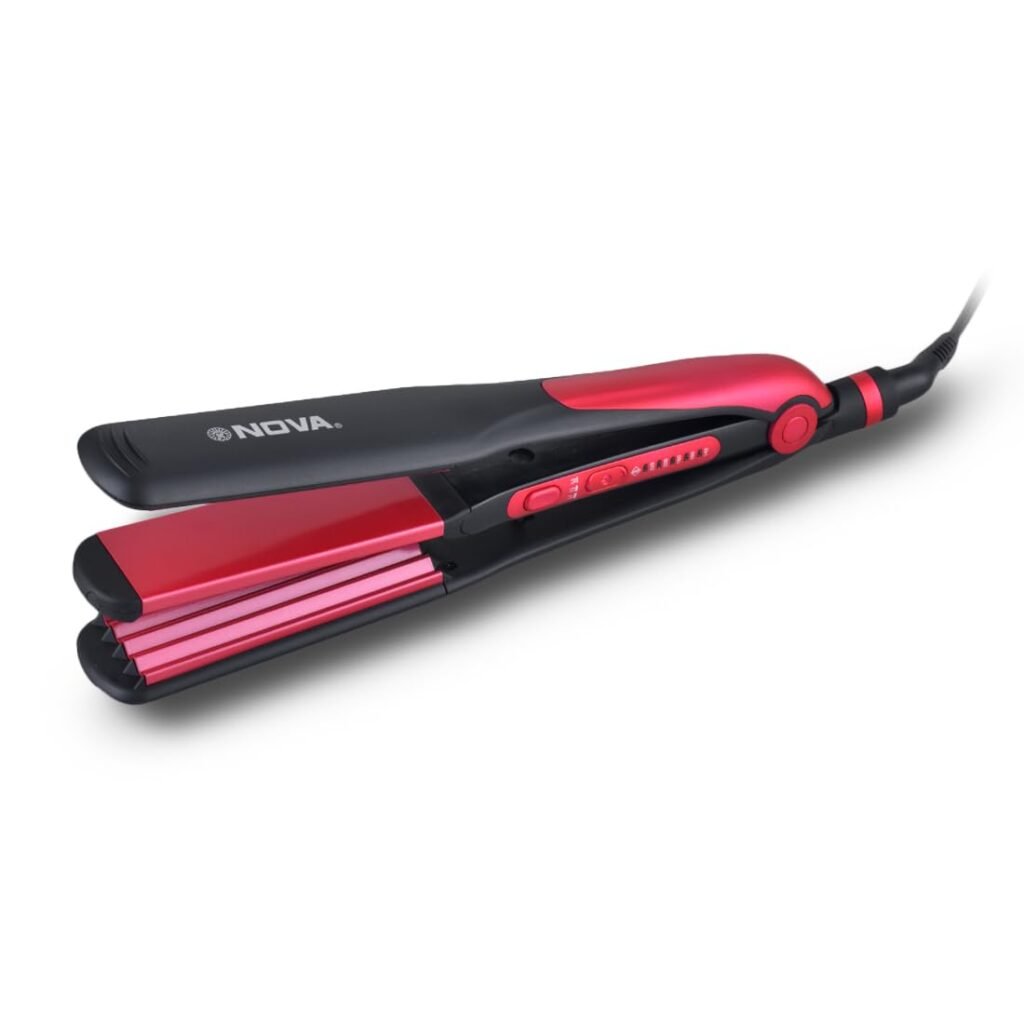 NOVA 2 in 1 NHS 801 Hair Straightener (Black, Pink)