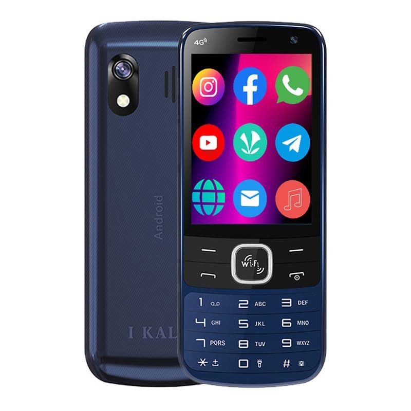 IKALL K333 Royal Blue – 4G Touch & Type Phone with 2.8” HD+ Screen, 2GB RAM, 16GB Storage, WiFi, and Pre-Loaded Apps Like Whatsapp, Facebook, YouTube, Instagram