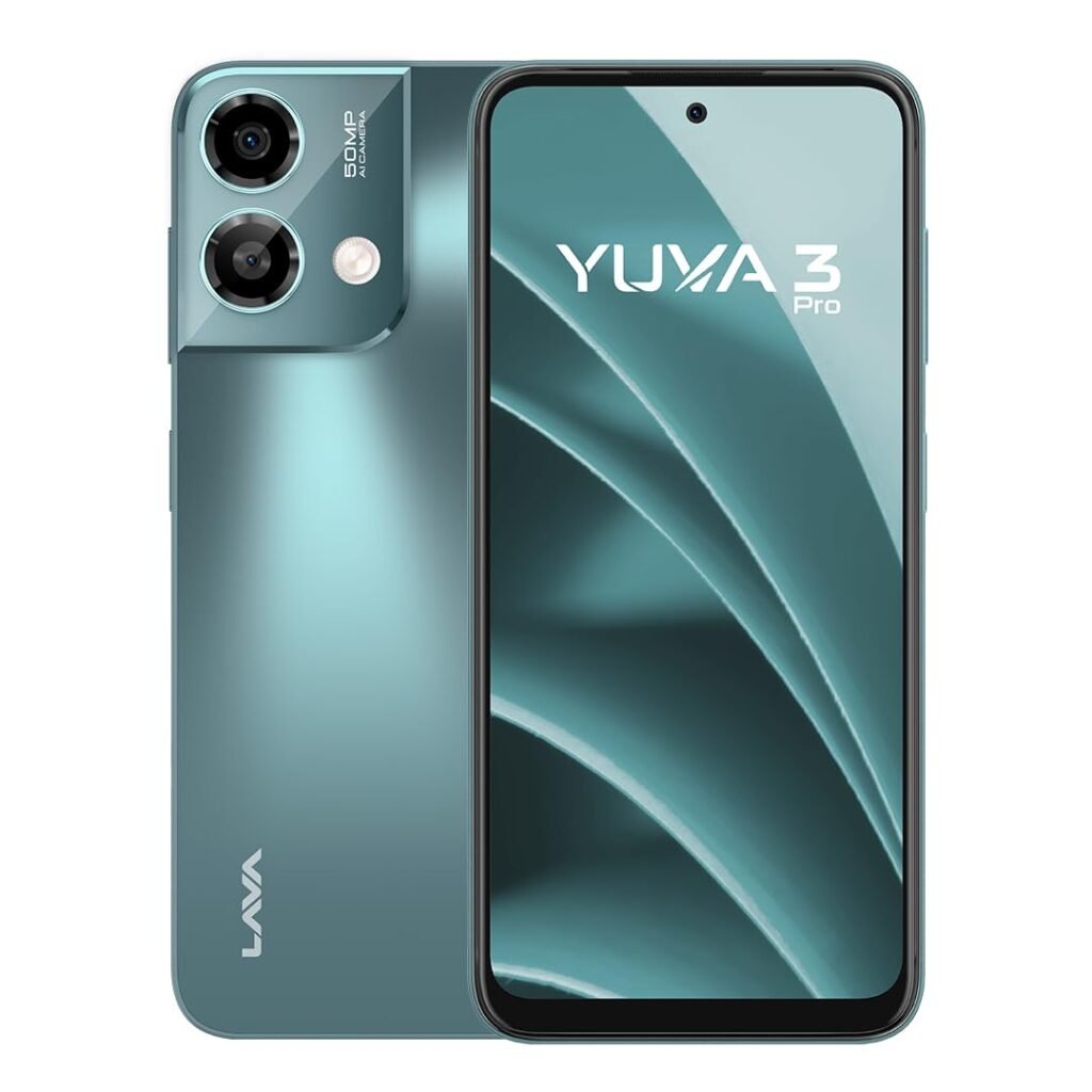 Lava Yuva3 Pro (Forest Viridian, 8GB RAM, UFS 2.2 128GB Storage) |AG Glass Back|T616 Octacore Processor|18W Fast Charging|6.5 inch 90Hz Punch Hole Display|50MP AI Dual Camera|Upto 16GB Expandable RAM