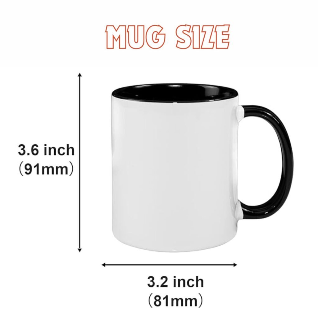 Navadey Blank Sublimation Printing Ceramic Coffee Mug, Mug Press & Infusible Ink Compatible, 11 Oz Sublimation Mug, Ideal for DIY Crafts & Printings (Pack of 1, Black)