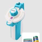 Motex E-202 Tape Writer (Label Maker – Mint Colour) with 5 Basic Colour Tapes (Black, Blue, Green, Red & Yellow) – Made in Korea