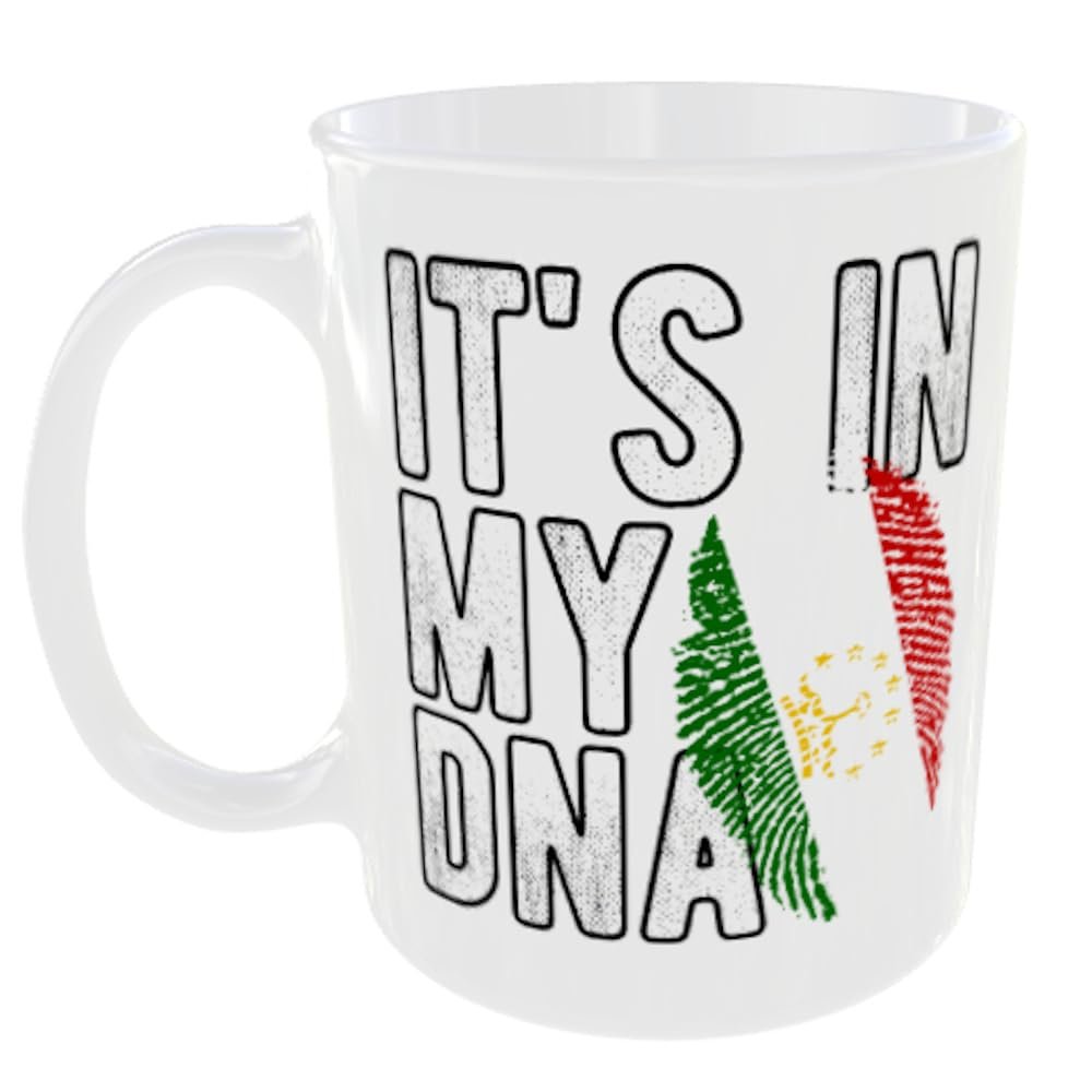 TAJIKISTAN FLAG MUG ITS in MY DNA FINGER PRINT COFFEE TEA COUNTRY GIFT CUP WORLD Printed Coffee and Tea Ceramic Mug- 320 ML Ceramic Coffee Mug 0907