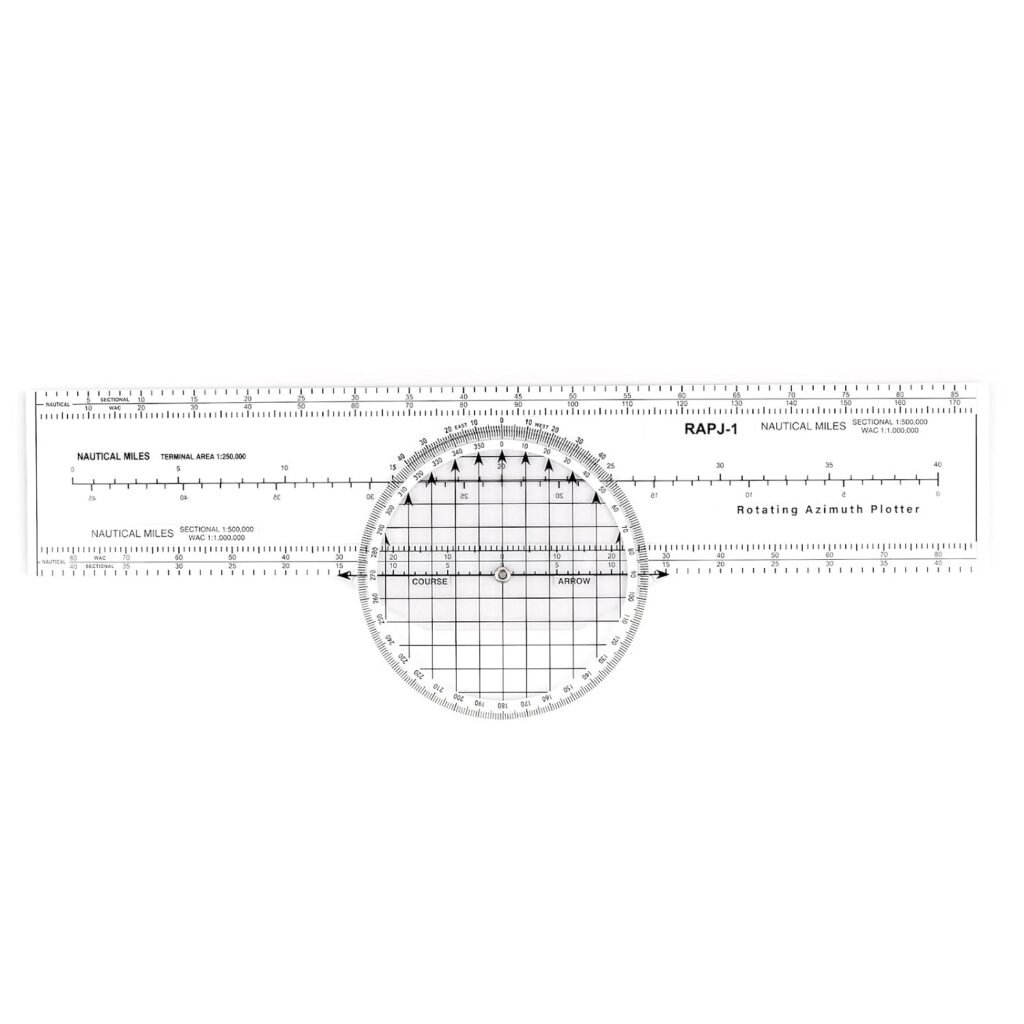 Aviation Plotter Aviation Slide Rule with 8 Functions for Pilot Student Accessories Rotating Azimuth Plotter, WAC Charts, Air Navigation Plotter for Navigational Usage