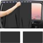 2PCS Car Side Window Sun Shades, Removable Tint for Car Windows Front and Rear Seat Sunshades Privacy Curtains Blackout with Magnetic for Baby Sleeping Camping for Car SUV Truck(Rear)