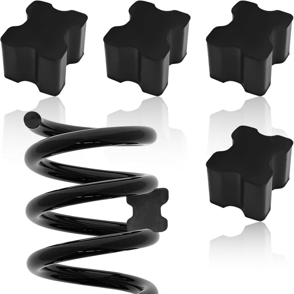 4PCS Coil Spring Spacers Coil Spring Booster for 1″ to 1.5″ Coil Spring Lift Kit, Rubber Car Lift Blocks Heavy Duty Coil Spring Spacers for Cars Trucks SUVs Car Accessories