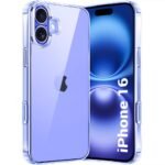 TheGiftKart Ultra-Hybrid Crystal Clear Back Case Cover for iPhone 16 | Shockproof Design | Camera Protection Bump | Hard Clear Back | Bumper Case Cover for iPhone 16 (PC & TPU, Transparent)