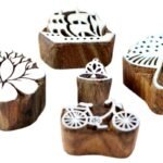 Hashcart Hand-Carved Wooden Baren Printing Stamps for Scrapbooking/Fabric Printing