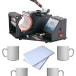 Ditto Boss ||Mug Heat Press Machine with Coffee Mug 4 Pieces, Sublimation Paper 100 Pieces, Heavy Duty Digital Display Sublimation Printing Machine (Red & Black)