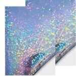 SIA VENDORS Silver Crystal Holographic HTV Vinyl 12″x48″ Inch Sheets Sparkle Laser Heat Transfer Vinyl for DIY T-Shirts or Fabrics Iron on Vinyl Easy to Cut and Weed