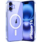 TheGiftKart Ultra-Hybrid Back Case Cover for iPhone 16 Compatible with MagSafe | Camera Protection | Hard Crystal Clear Back | Shockproof Bumper Case Cover for iPhone 16 (PC & TPU, Transparent)