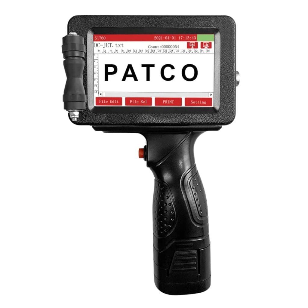Patco Multifunctional Handheld Inkjet Printing Machine | Date Number | Logo Expiry Date | Label Coding Machine with LED Screen: Model: 1530