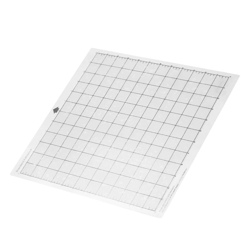 Ubersweet® Cutting Machine Special Pad 12 Inch Measuring Grid Replacement Transparent PP Material Adhesive Mat with Clear Film Cover for Silhouette Cameo Plotter Machine pekdi