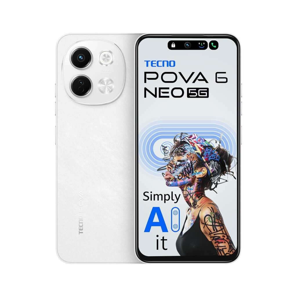 TECNO POVA 6 NEO (Aurora Cloud, 8GB+256GB)| Advanced AI Features | 108MP Ultra Clear AI Camera | D6300 Powerful Processor | 5 Year Lag Free Fluency | 5000 mAh Battery | in Build Infrared and NFC