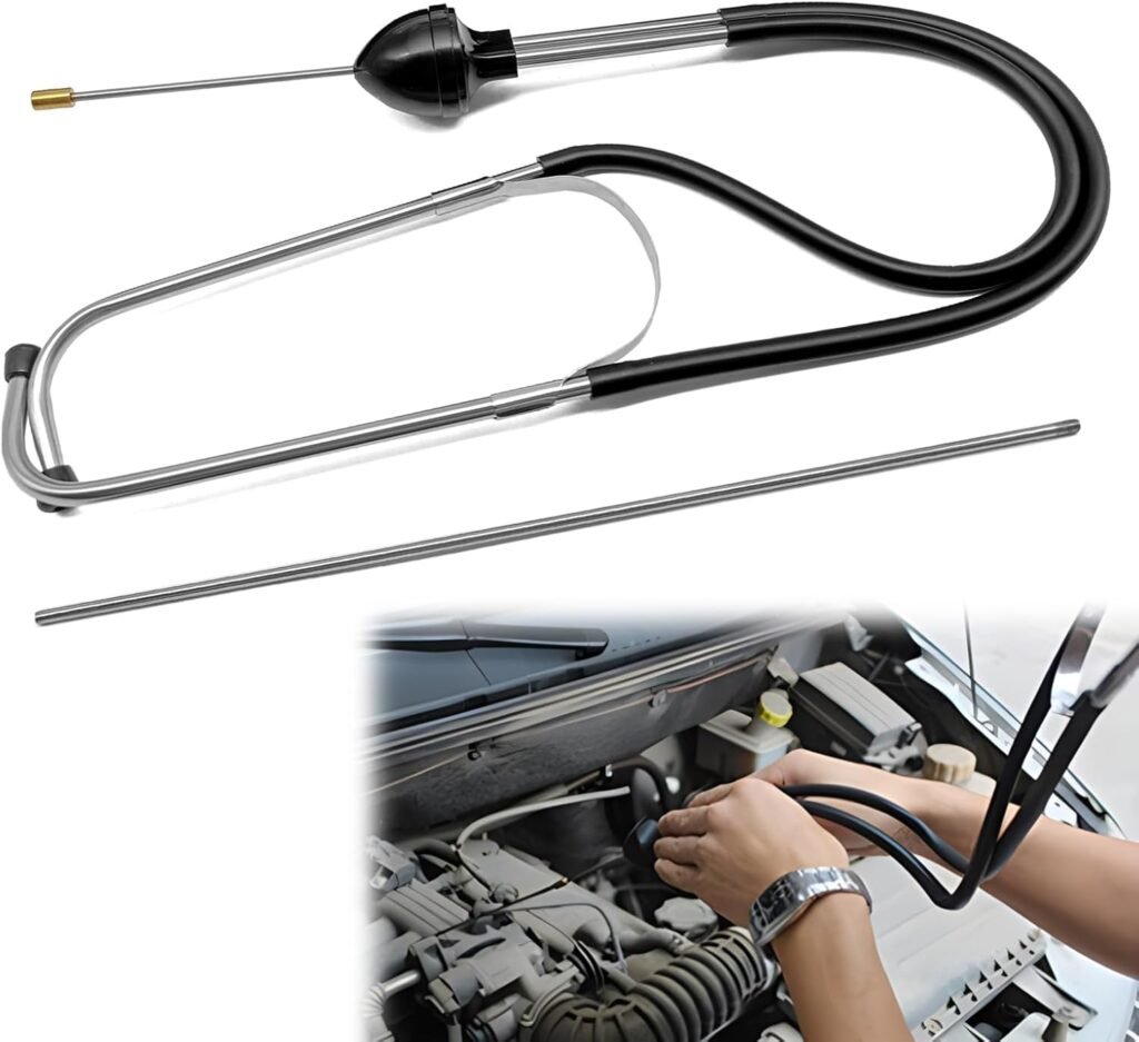 ​​Pleoos Engine Stethoscope Set, Mechanic’s Stethoscope Automotive Engine Diagnostic Sensitive Hearing Tool Hearing Tool for Cars, Motorcycles and Trucks