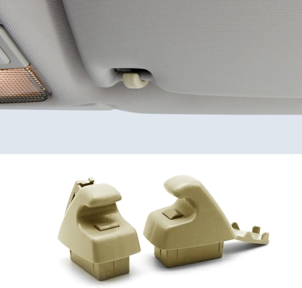 2PCS Sun Visor Clips Retainer 95994975 95994976 Car Visor Support Holder Bracket Hanger Replacement for Chevrolet Cruze Sonic Spark Buick Verano, Sunvisor Hook Holder Car Accessories(Beige)