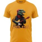 Print My Fashion Boys T-Shirt Regular Fit Round Neck Half Sleeve Combed Bio-Washed Cotton T-Rex Guitar Graphic Printed T-Shirts