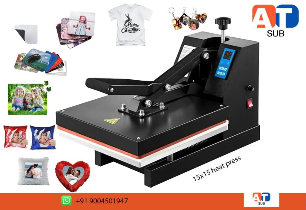 AT Sub Heat Press Machine 15X15 | Sublimation Machine for T-Shirt, Flate Products | DTF Printing | Fusing Machine | Vinyl Printing