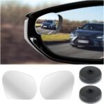 2PCS Car HD Convex Blind Spot Mirror,360°Adjustable Side Mirror Blindspot as Car Blind Spot Sensor,Universal Suction Cup Fish Eye Mirror Car Mirror Accessories Fit Most Cars (Black)