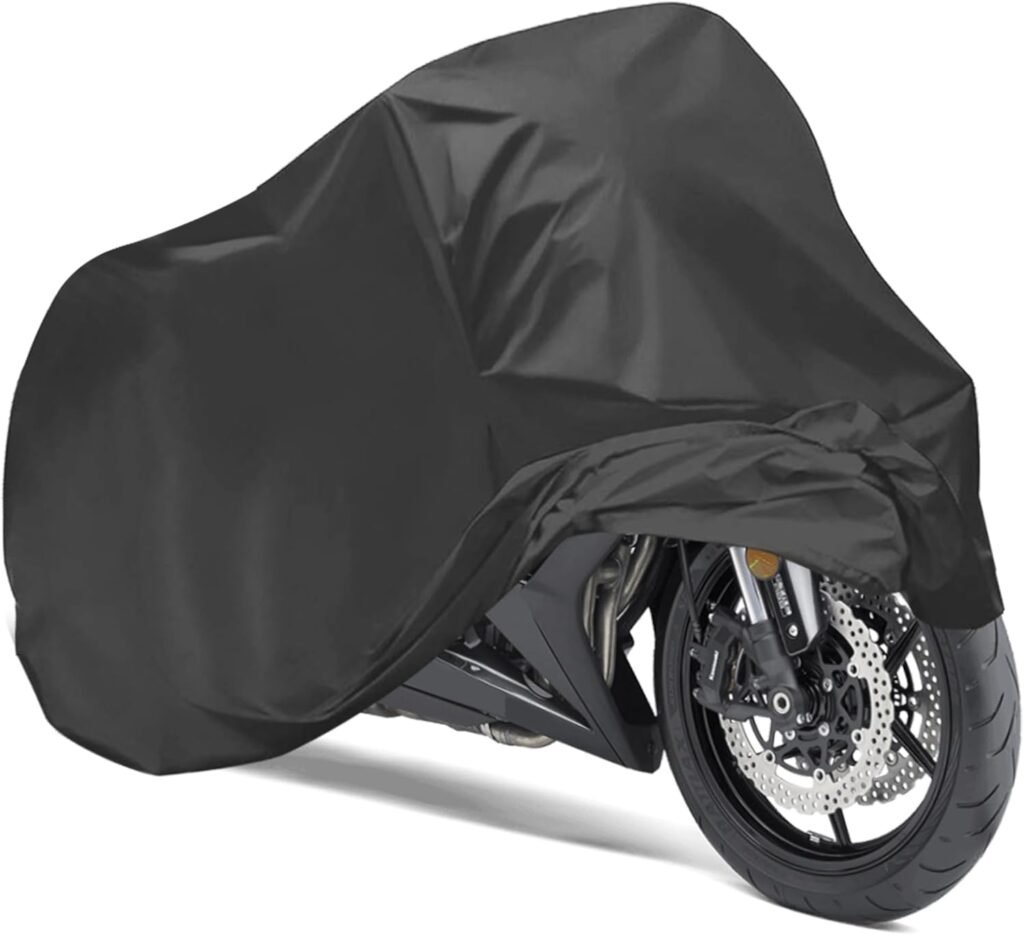 Motorcycle Cover,Scooter Cover,Bike Covers,Car Accessories Universal Motorbike Cover with Lock-Holes&Storage Bag,Motorcycle Cover Waterproof Outdoor All Season,Suitable for Various Motorcycles