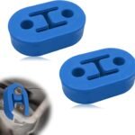 Car Exhaust Rubber Hanger, Insulator Bushing Mount 2 Holes Universal Muffler Bushing Compatible with F150 Dodge Toyota Mustang RAV4, 2 Holes 4PCS, Hole Diameter 0.45” (Blue)