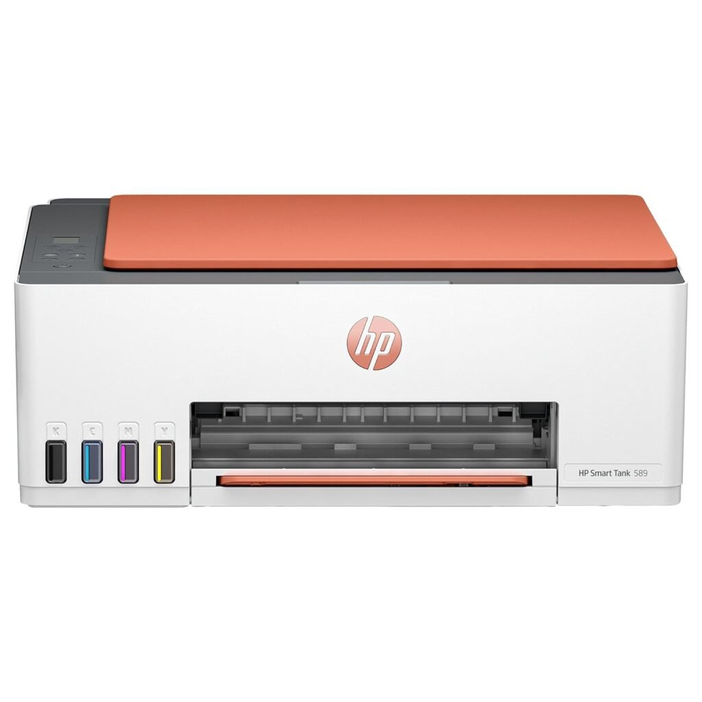 HP Smart Tank 589 All-in-one WiFi Colour Printer (Upto 4000 Black and 6000 Colour Pages Ink in The Box). – Print, Scan & Copy for Office/Home