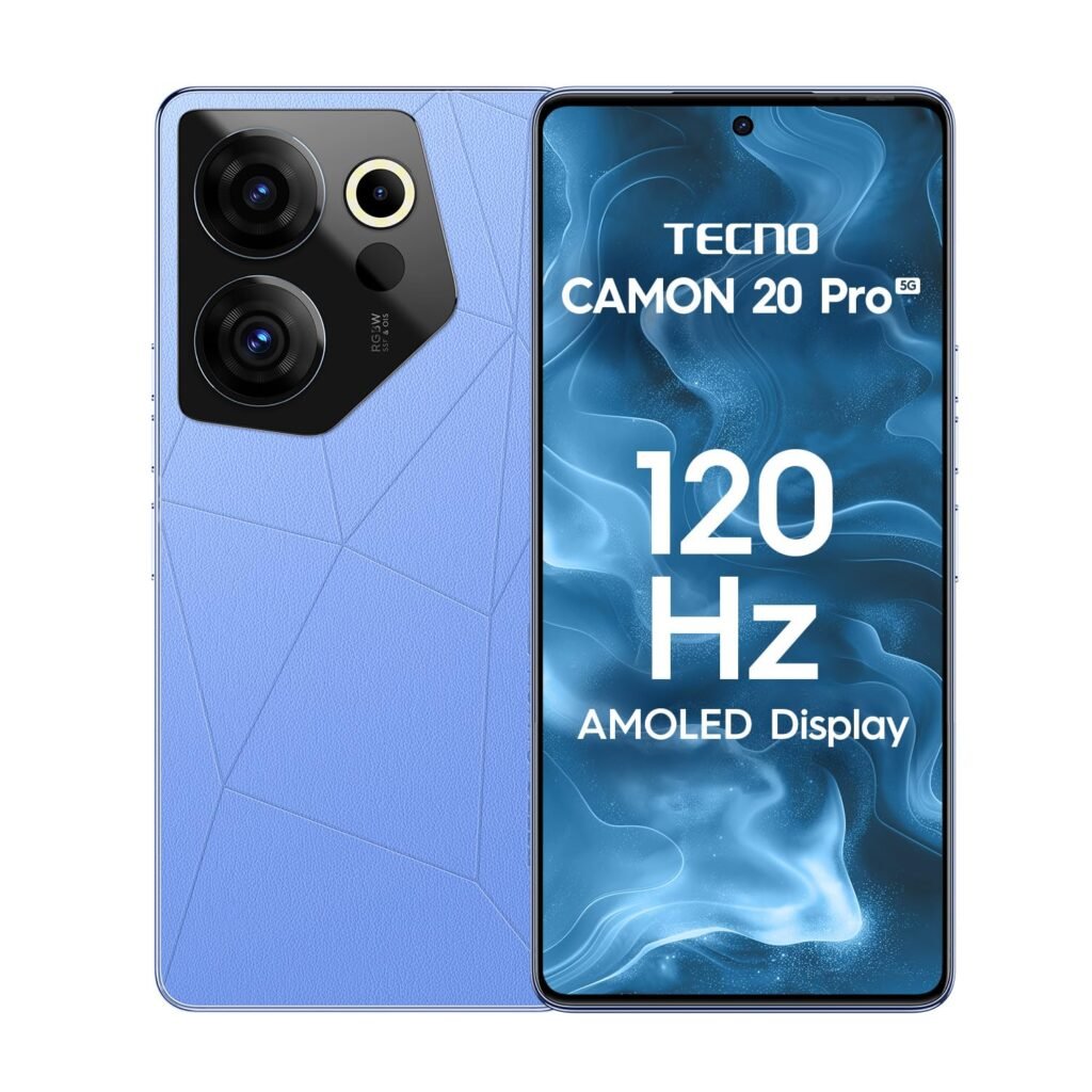 TECNO Camon 20s Pro 5G (Serenity Blue, 8GB RAM,256GB Storage)| MediaTek Dimensity 8020 Processor | 64MP RGBW(G+P) OIS Rear Camera|6.67 FHD+ Big AMOLED Screen