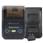 SHREYANS 58mm Mini Portable Inkless Thermal Printer with All accesories (Paper Roll, Pouch, Adapter, USB Cable) Easy to Connect with Mobile (with Adaptor)