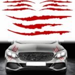 3Pcs Car Stickers Vinyl Claw Marks Decals, Claw Marks Decals Car Sticker Stripes Scratch Decal Vinyl for Sports Cars SUV Pickup Truck Window Motorcycles ect (Red)