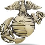 Marine Corps Car Stickers, USMC Decal Marine Edition Emblem, 3D Eagle Dlobe and Anchor Badge Decal, Hawk Bronze Zinc Alloy Metal Car Exterior Accessories for Truck Pickup Motorcycle