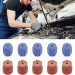 10PCS AC Caps for Cars, R134a 13mm & 16mm Cap Air Conditioning Service AC System Charging Port Caps for Car AC Replacement and Maintenance, 5 Blue Low Side & 5 Red High Side Pressure Port Cap