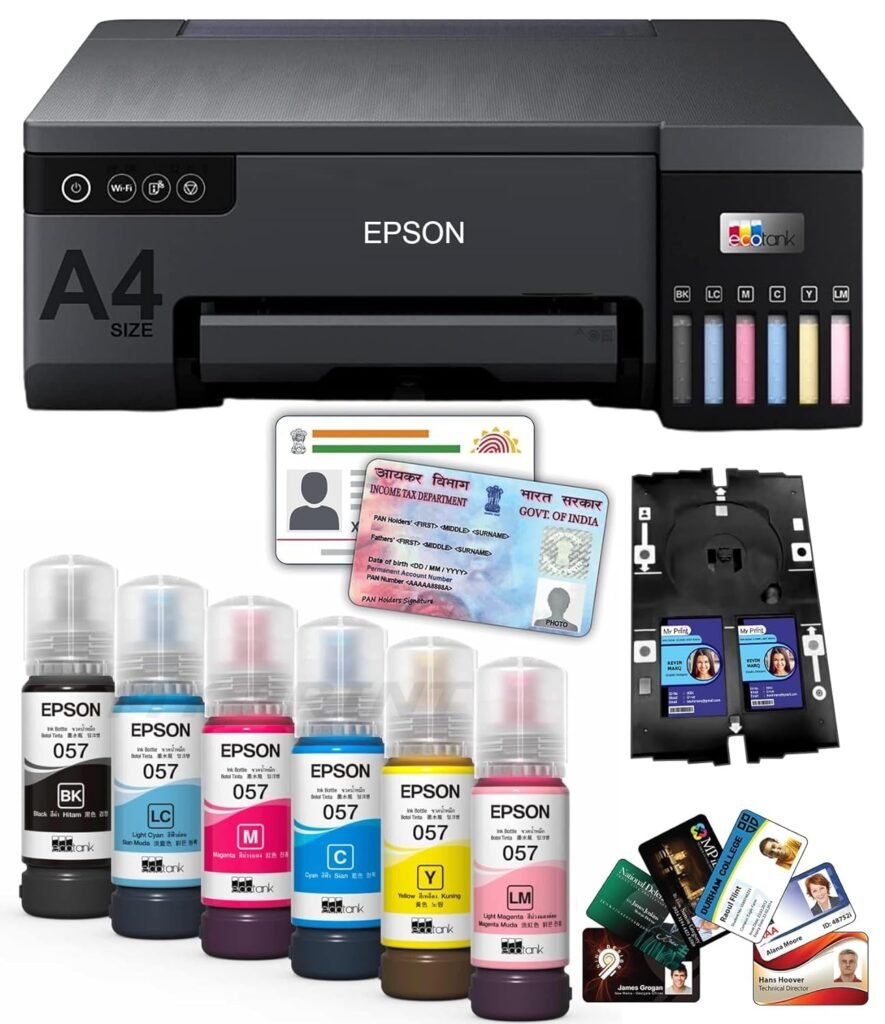 MY PRINT Ecotank L8050|A4 Size 6 Color Wireless Colour Home Inkjet Printers| 3D Printer|(With Epson Ink)|Pvc Card Print|2023 Model|With Usb Cable Extra, Multicolor