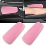 OFBAND 2PCS Elbow Pad Arm Rest for Car,Soft Leather Arm Rest Pillow with One-Piece Molding for Comfortable Support,Universal Car Accessories Car Knee Cushion Car Door Armrest Pads (Pink)