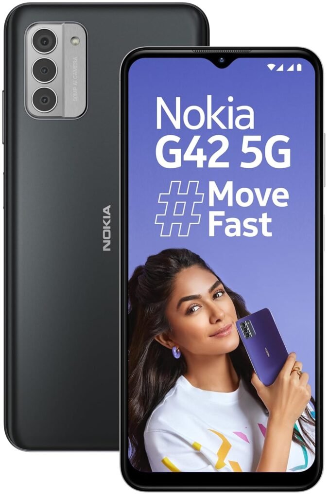 (Refurbished) Nokia G42 5G | Snapdragon® 480+ 5G | 50MP Triple AI Camera | 11GB RAM (6GB RAM + 5GB Virtual RAM) | 128GB Storage | 5000mAh Battery | 2 Years Android Upgrades | 20W Fast Charger Included | So Grey