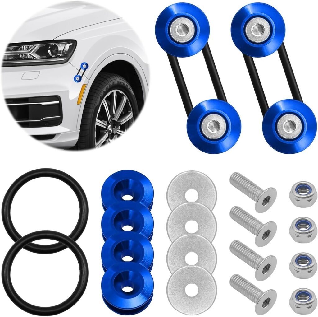 Car Bumper Fastener,Front Rear Taiss Bumper Quick Release Kit,Stainless Steel Fasteners Fasteners with Bolts,Nuts and Washers,Compatible with Car GM Bumper Quick Release Kit (Blue)