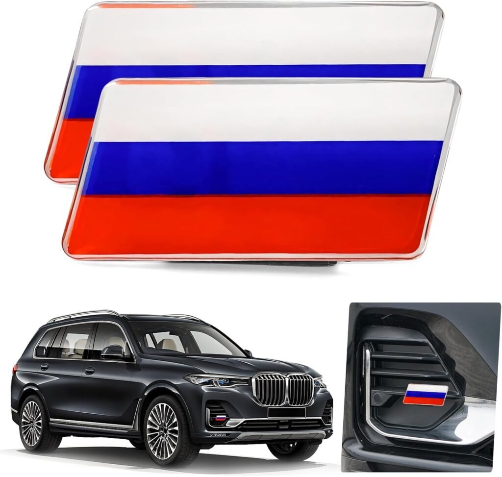 2PCS France Flag Car Emblem Set – Tri-Color Aluminum Auto Badge for Car, SUV, Truck Grille, Bumper, Fender, Automotive Exterior Decorative Accessories