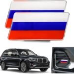 2PCS France Flag Car Emblem Set – Tri-Color Aluminum Auto Badge for Car, SUV, Truck Grille, Bumper, Fender, Automotive Exterior Decorative Accessories