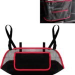 Car Purse Holder Between Seats Back, Car Net Pocket Handbag Holder Between Front Seats, Storage Organizer Mesh Bag for Handbag Purse, Barrier of Backseat Pet Kids/Women and Men(Red)