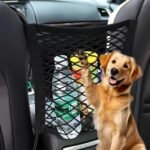 Car Net for Dogs Seat Pocket Handbag Holder Pet Kids Protection Barrier Ventilable Isolation Net, Double-Layer Flexible Safety Mesh Storage Bag Truck Seat Organizer Ceiling Cargo Net