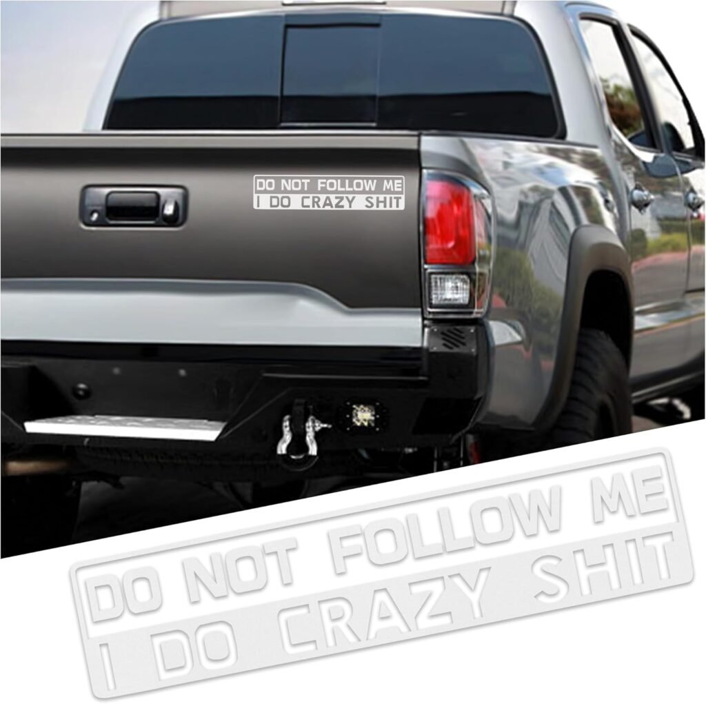 Do Not Follow Me Car Stickers,Personalised Car Stickers and Decals Great Car Decoration,Universal Car Vinyl Stickers Applied to Rear Bumper/Car Windows/Door (Do Not Follow Me)