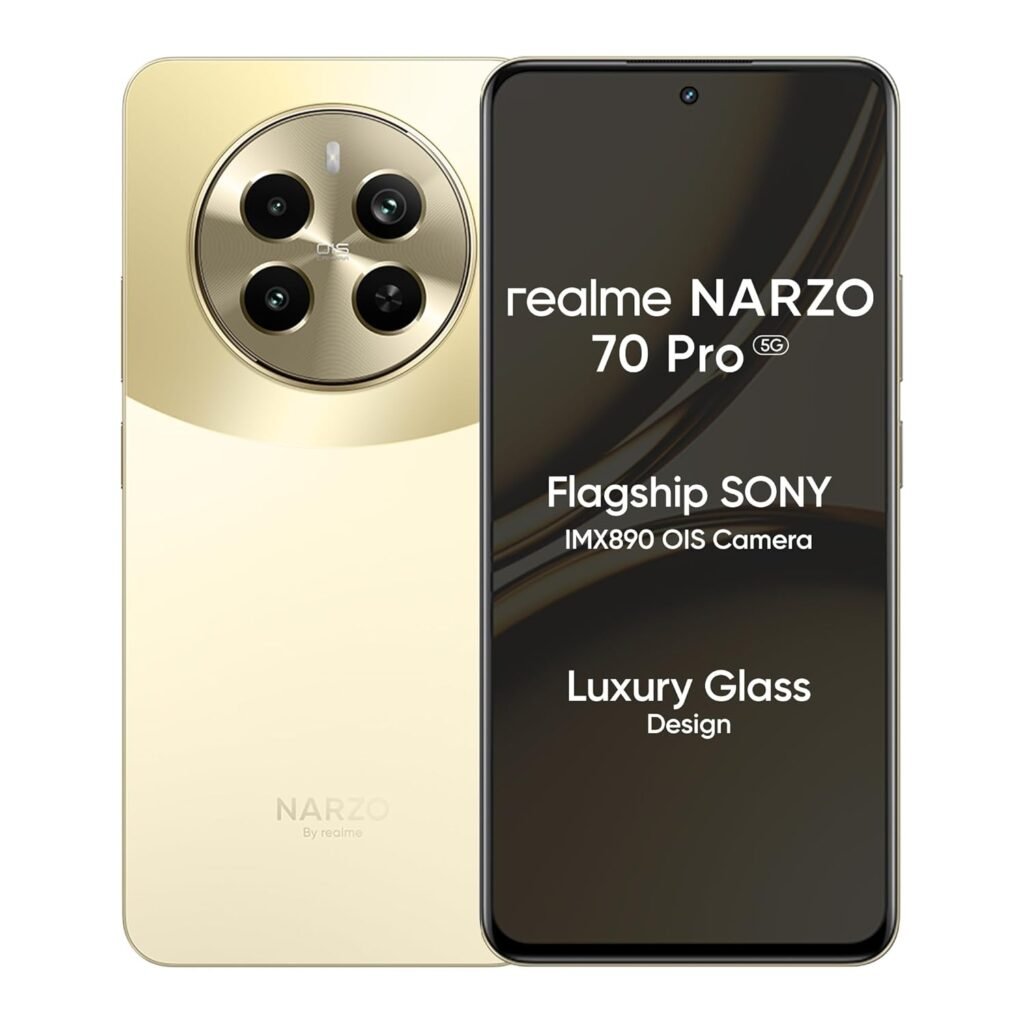 realme NARZO 70 Pro 5G (Glass Gold, 8GB RAM,128GB Storage) Dimensity 7050 5G Chipset | Horizon Glass Design | Segment 1st Flagship Sony IMX890 OIS Camera